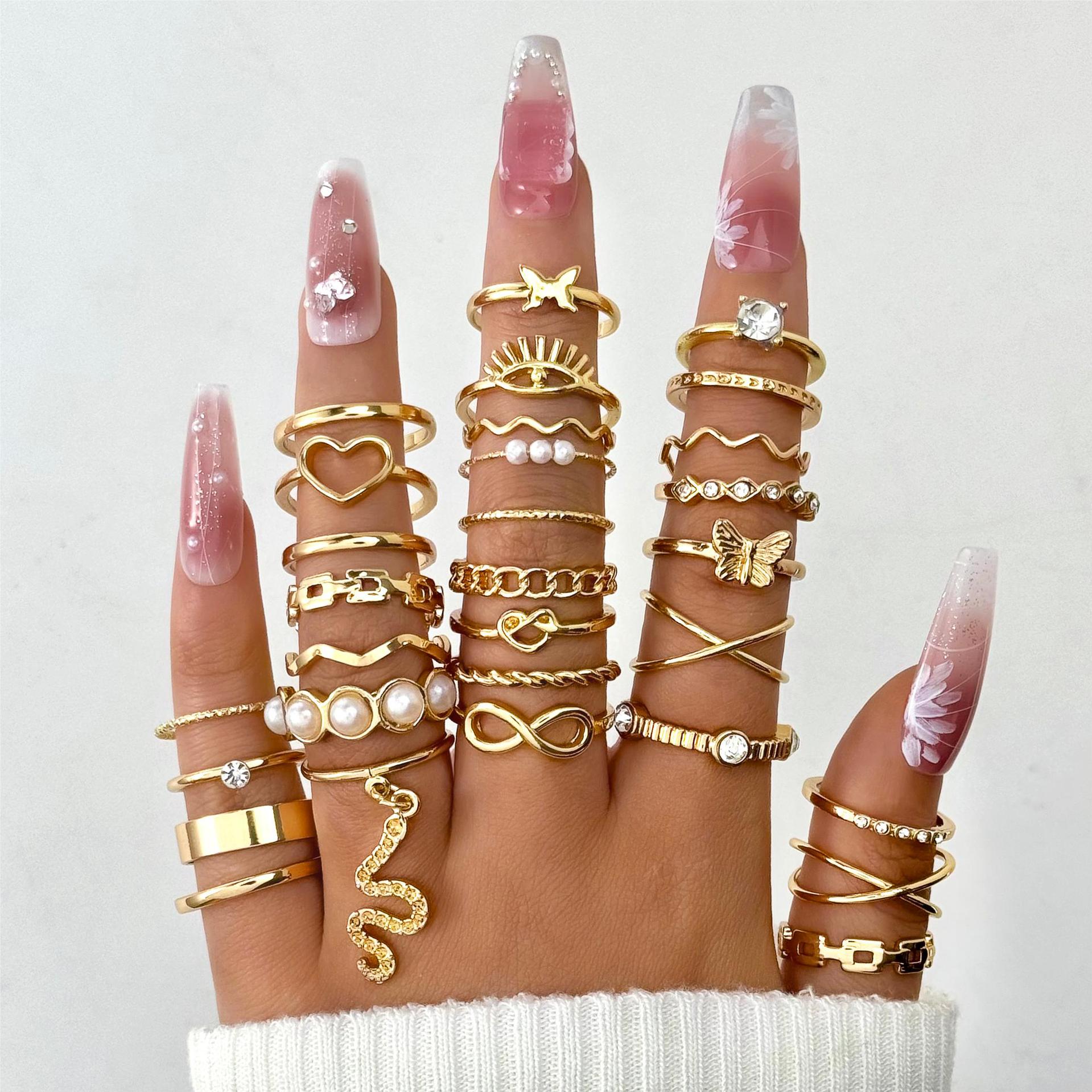 Adjustable Butterfly Ring Set