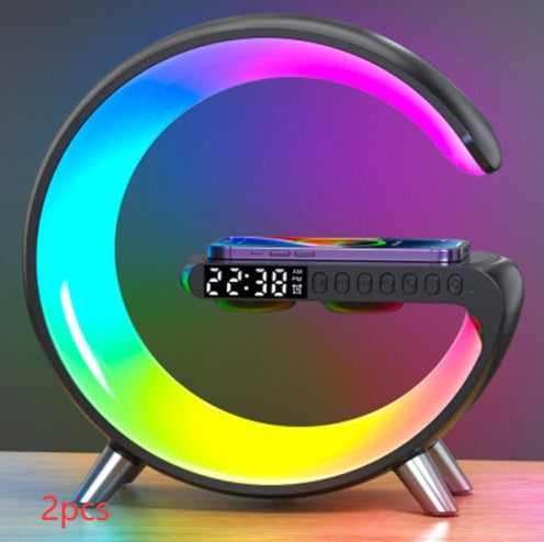 G-Shape LED Desk Lamp with Bluetooth Speaker & Wireless Charging