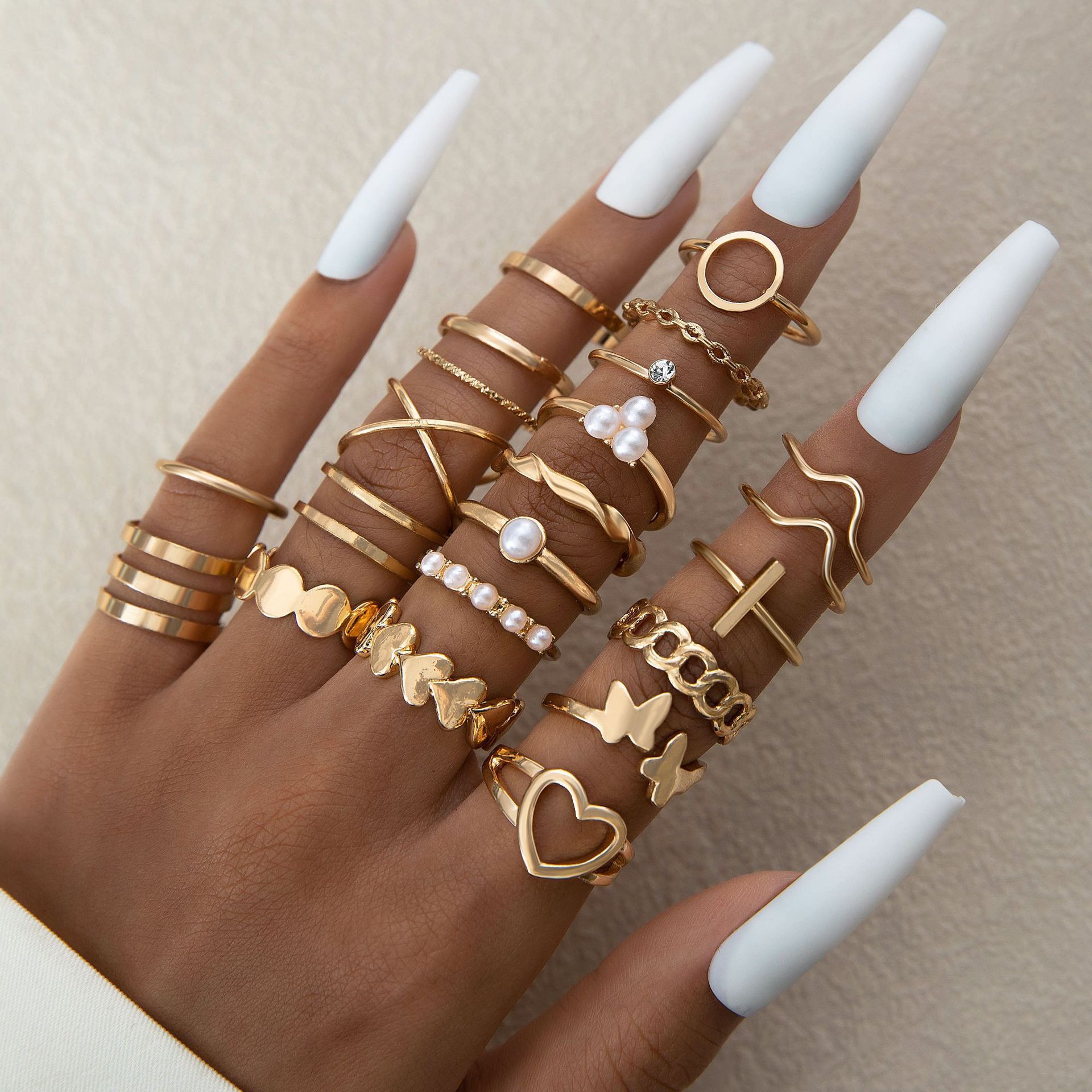Adjustable Butterfly Ring Set