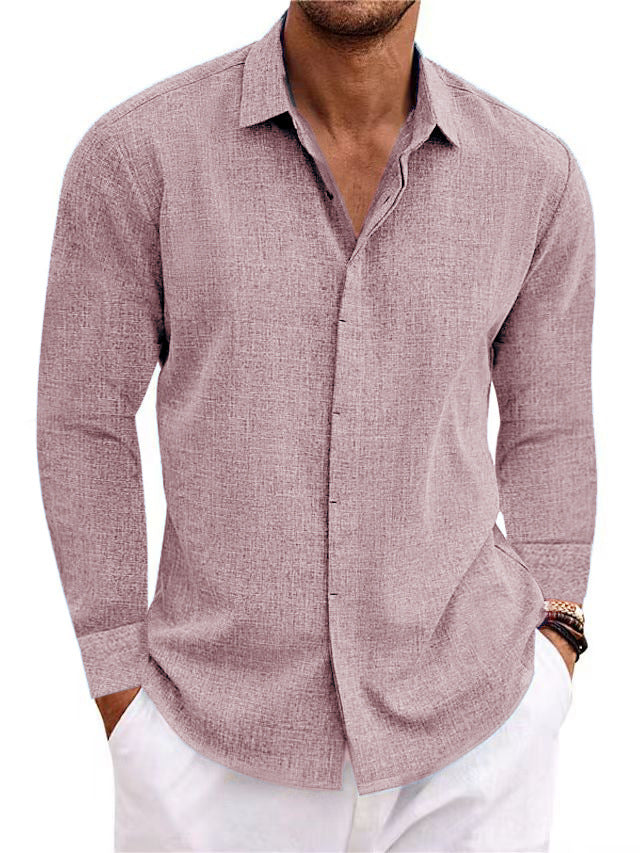 Men's Cotton Linen Long Sleeve Shirt