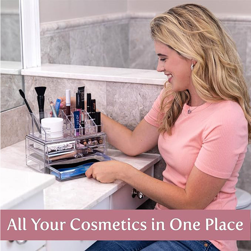 Acrylic Makeup Organizer with 4 Drawers