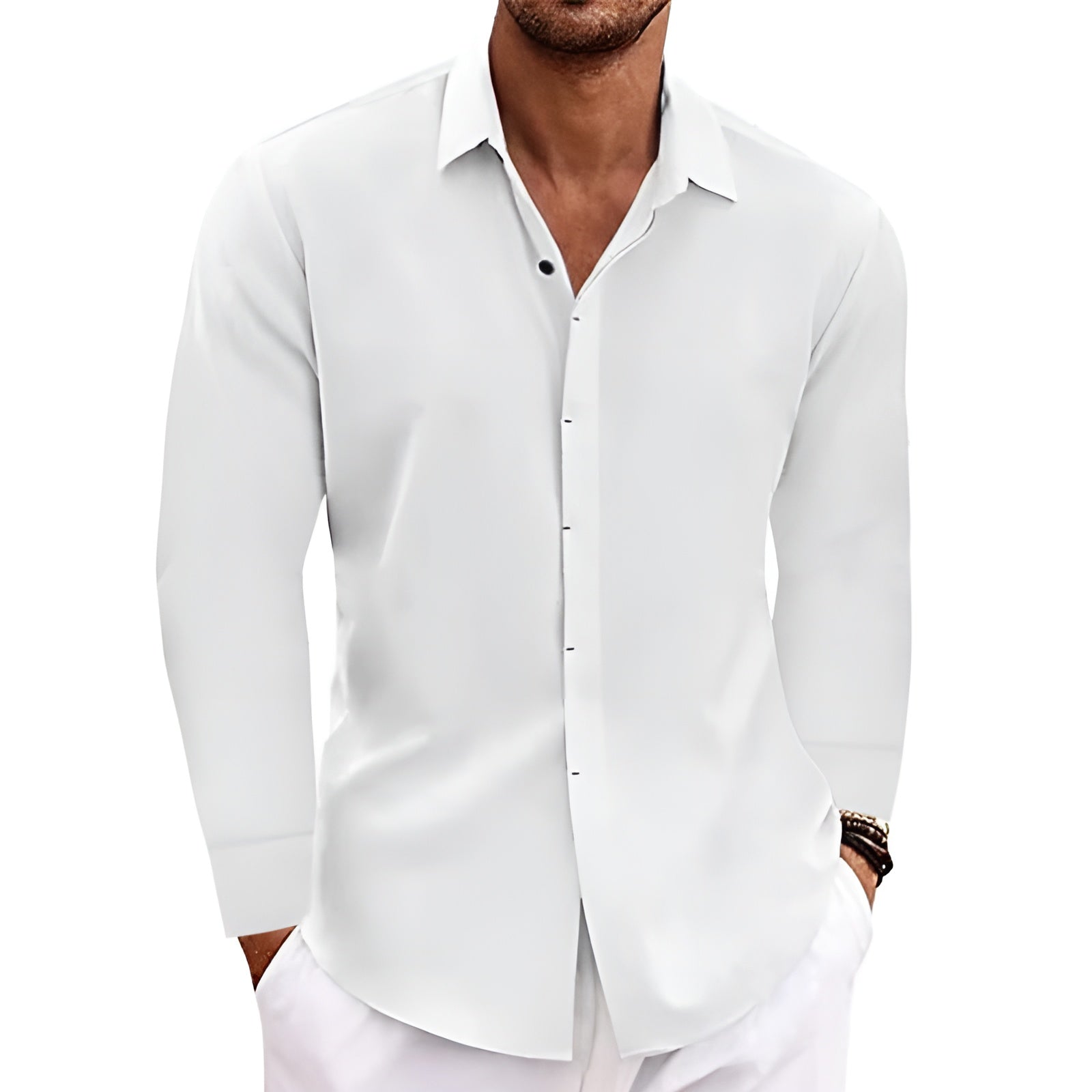 Men's Cotton Linen Long Sleeve Shirt