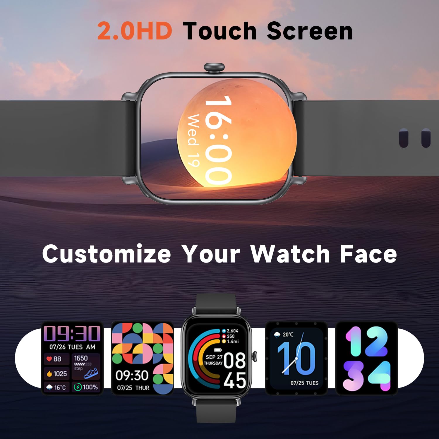 Smart Health & Fitness Watch — 2.0" HD Display