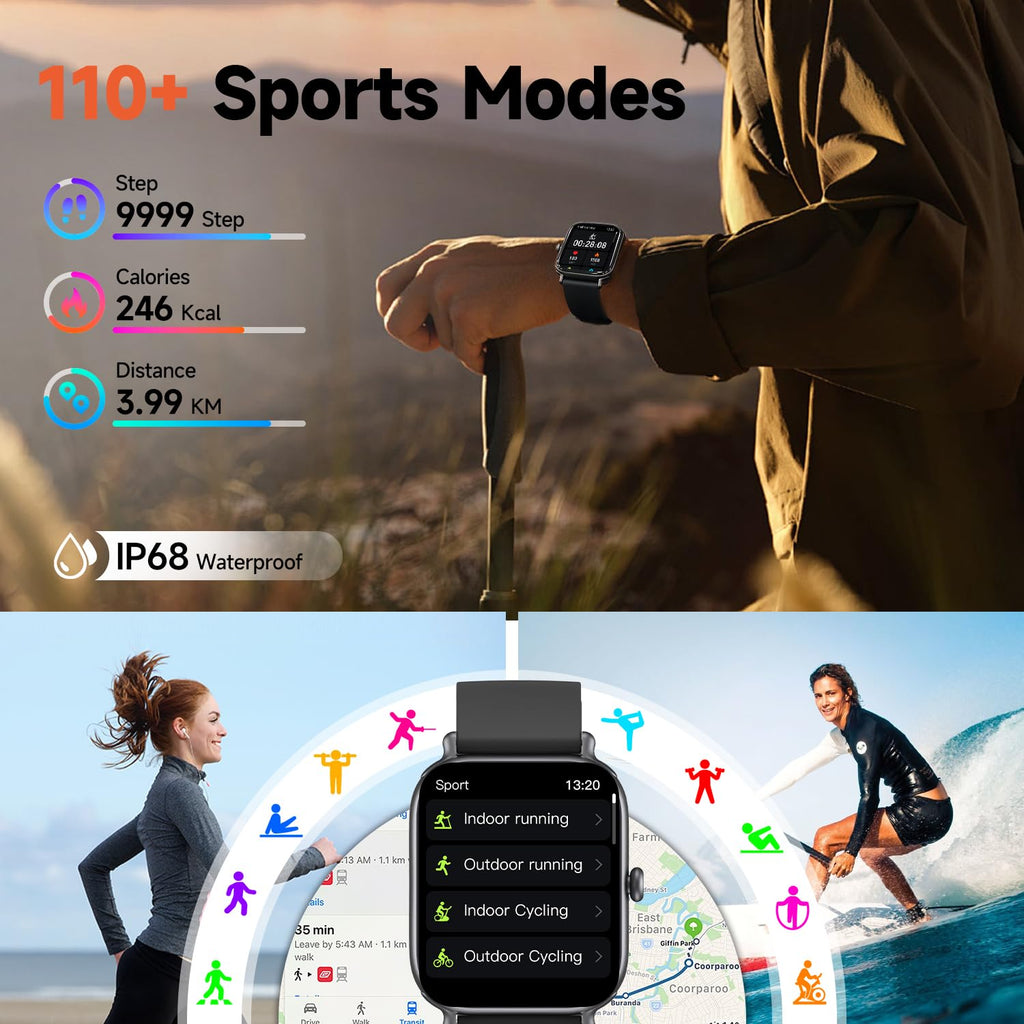 Smart Health & Fitness Watch — 2.0" HD Display
