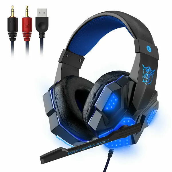 Gaming Headset with Mic — LED, Stereo Bass