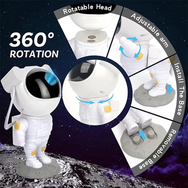 Galaxy Star Projector — Astronaut Night Light