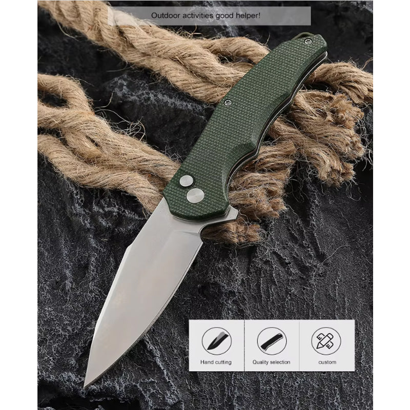 Folding Pocket Knife — G10 Handle with Sheath