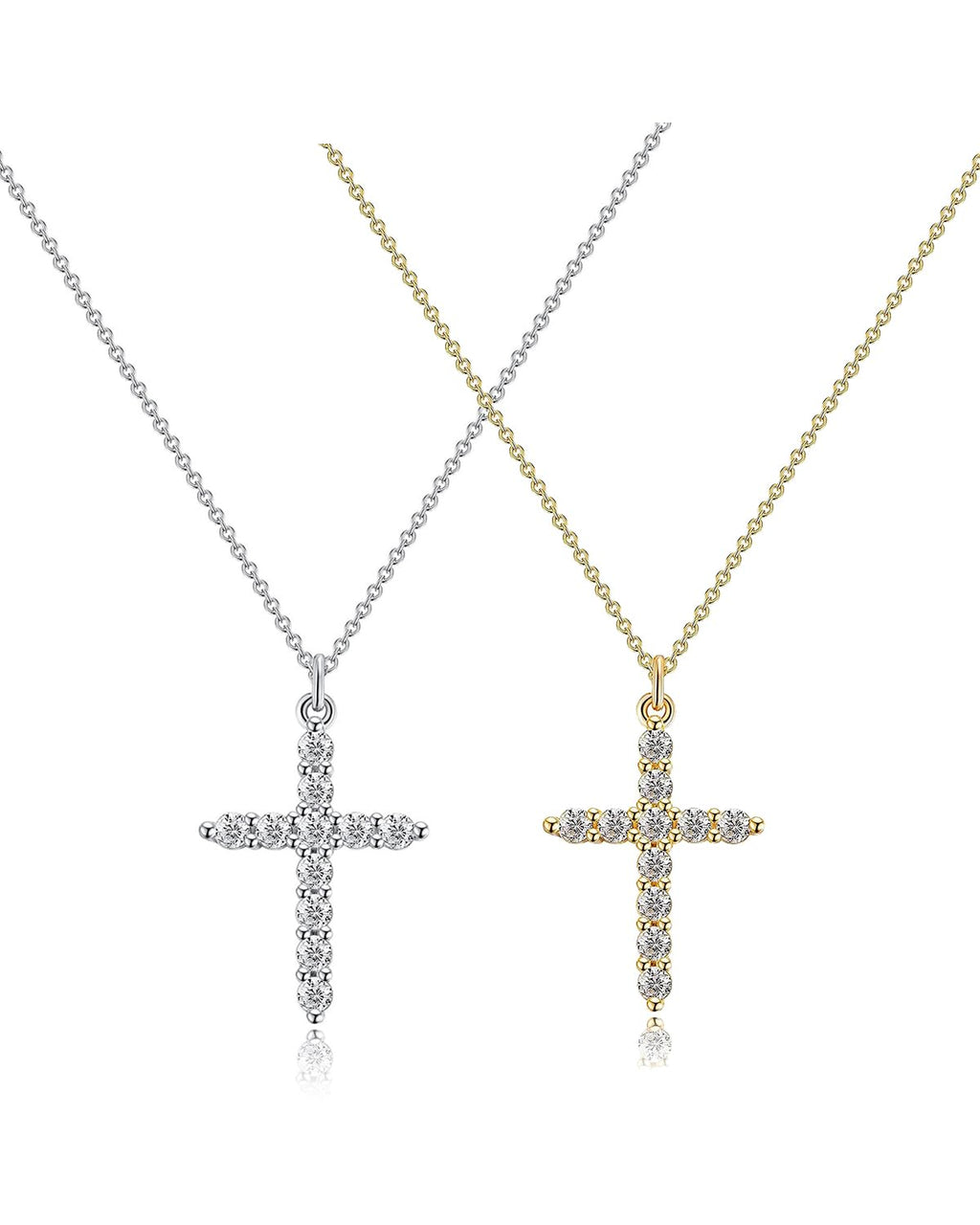 Cross Necklace for Women 2 Set Gold/Silver