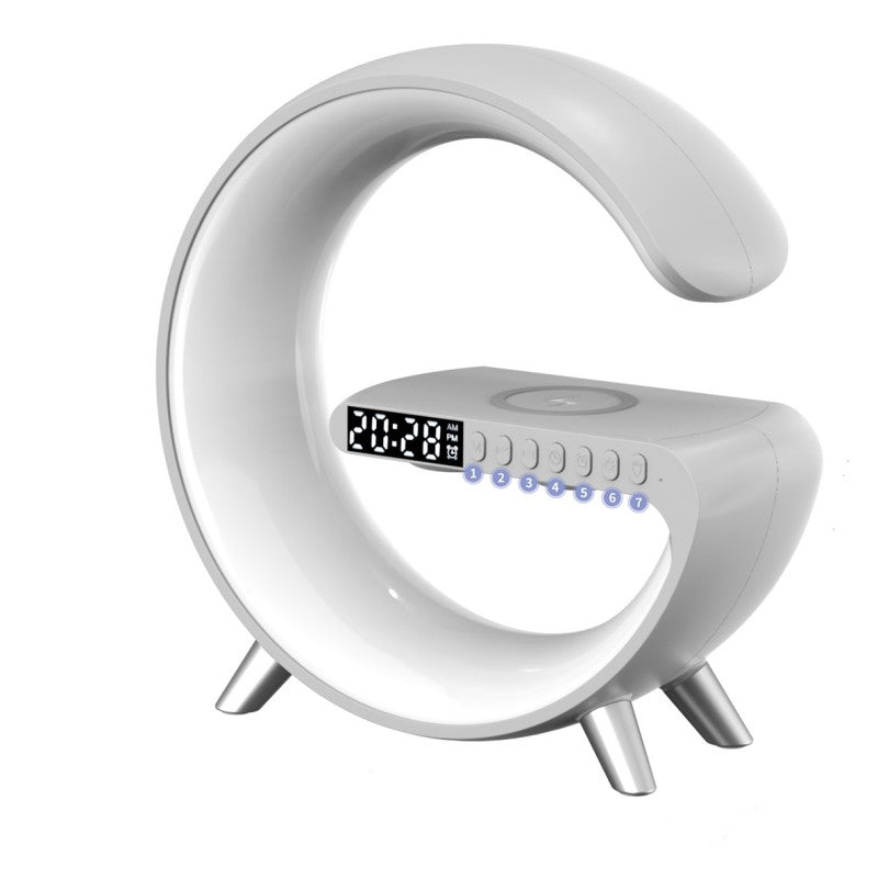 G-Shape LED Desk Lamp with Bluetooth Speaker & Wireless Charging