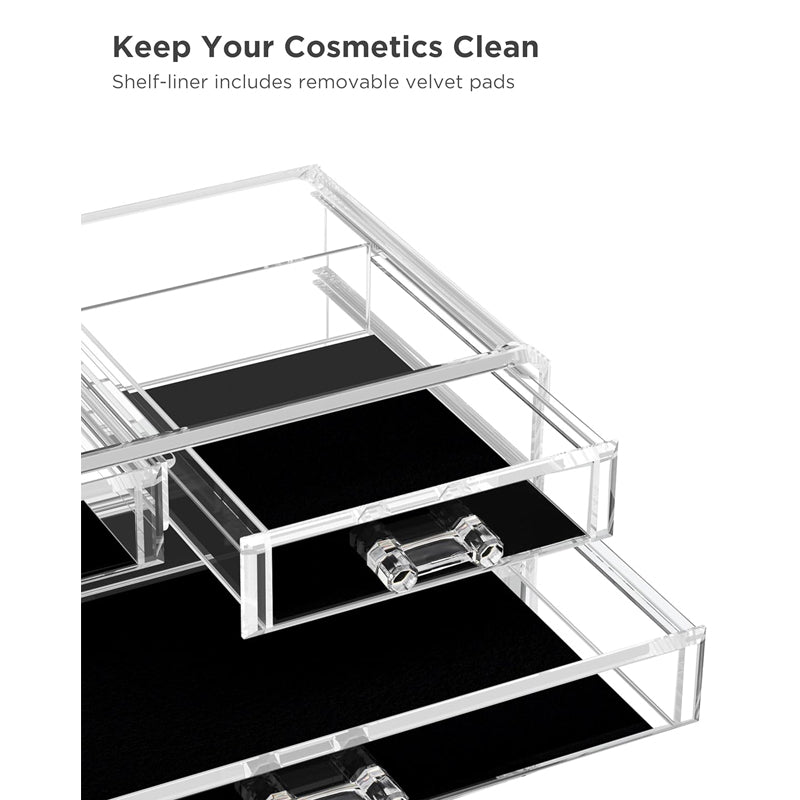 Acrylic Makeup Organizer with 4 Drawers