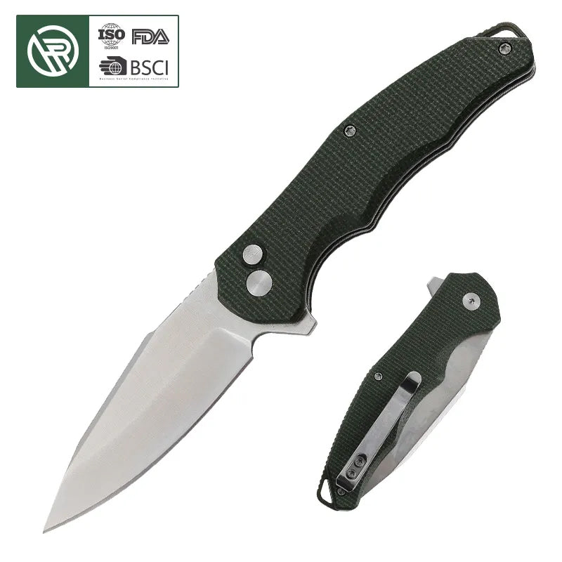 Folding Pocket Knife — G10 Handle with Sheath