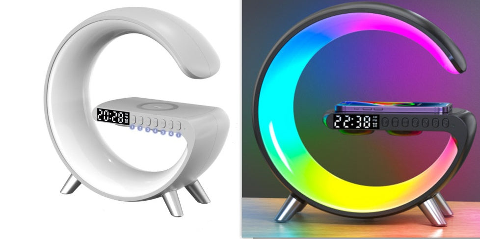G-Shape LED Desk Lamp with Bluetooth Speaker & Wireless Charging