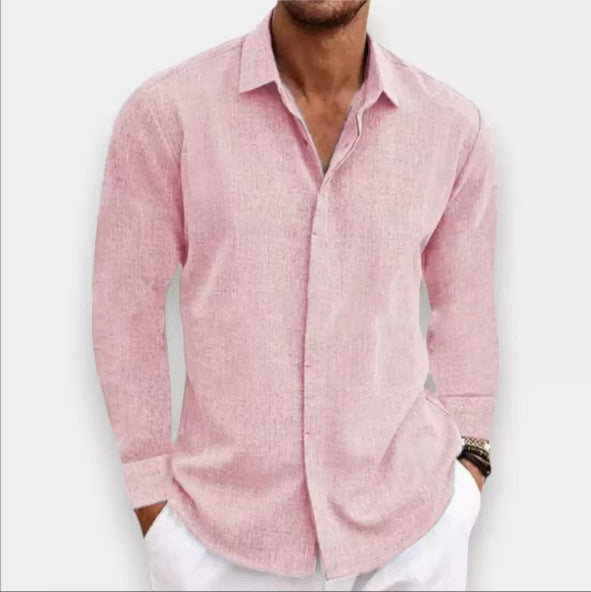 Men's Cotton Linen Long Sleeve Shirt