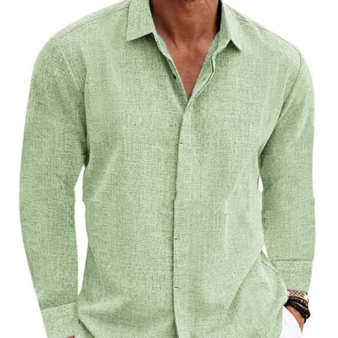 Men's Cotton Linen Long Sleeve Shirt