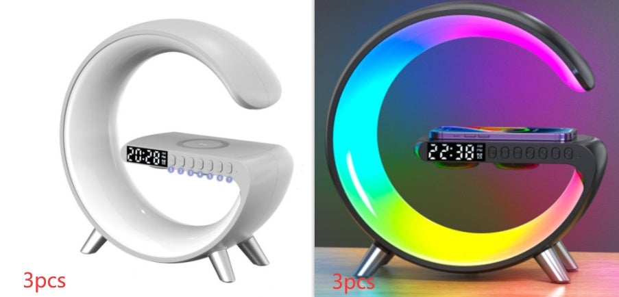 G-Shape LED Desk Lamp with Bluetooth Speaker & Wireless Charging