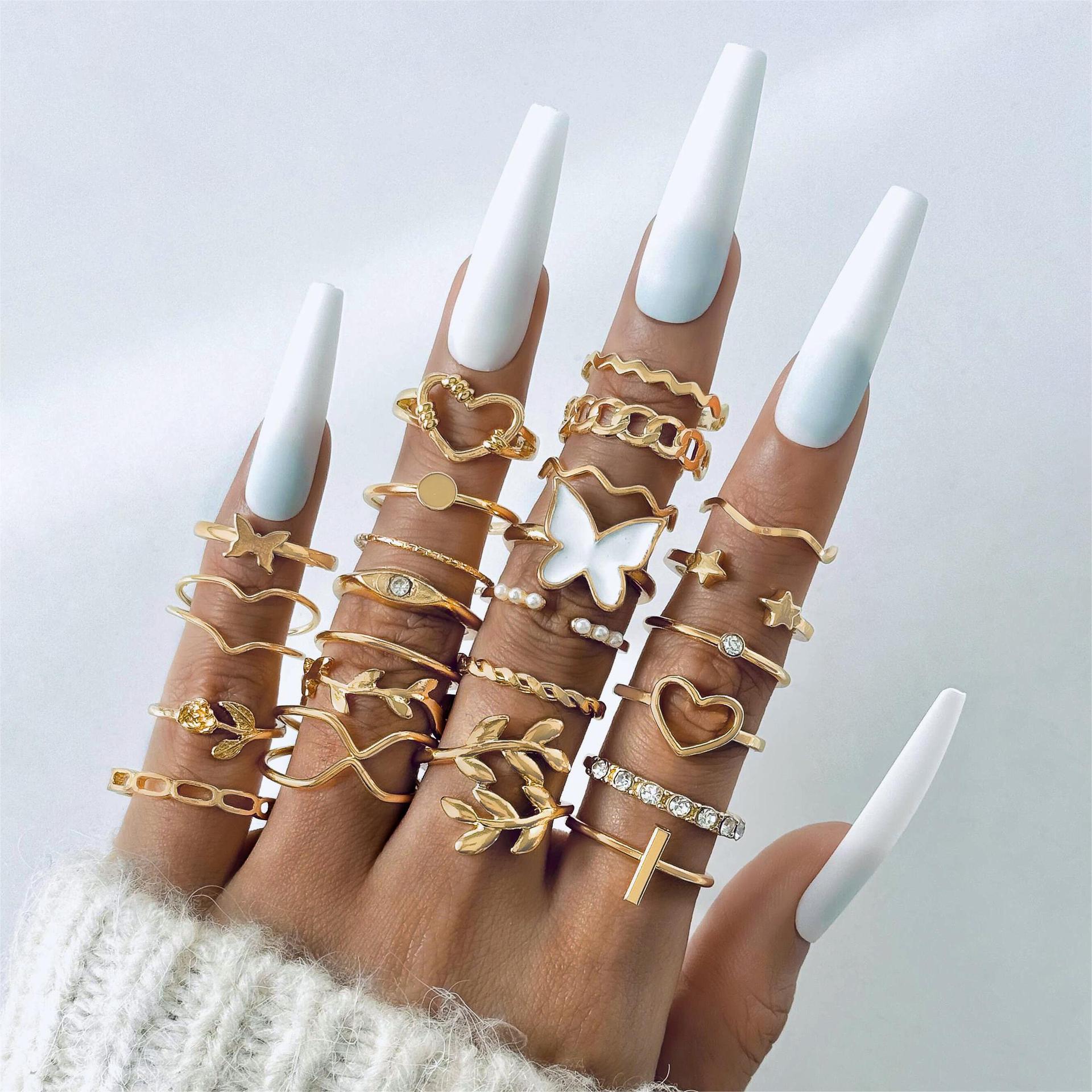 Adjustable Butterfly Ring Set