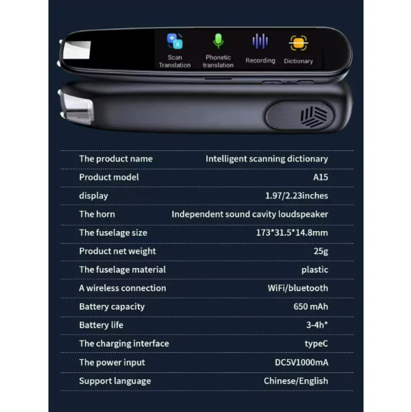 Portable Multi-Language Scanner & Translator Pen