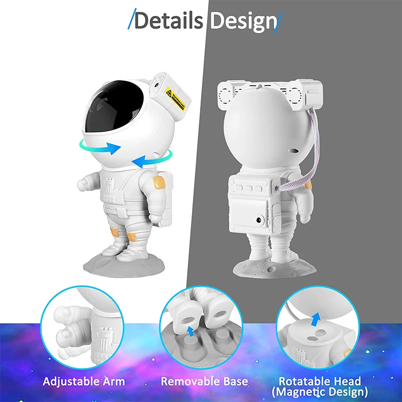 Galaxy Star Projector — Astronaut Night Light
