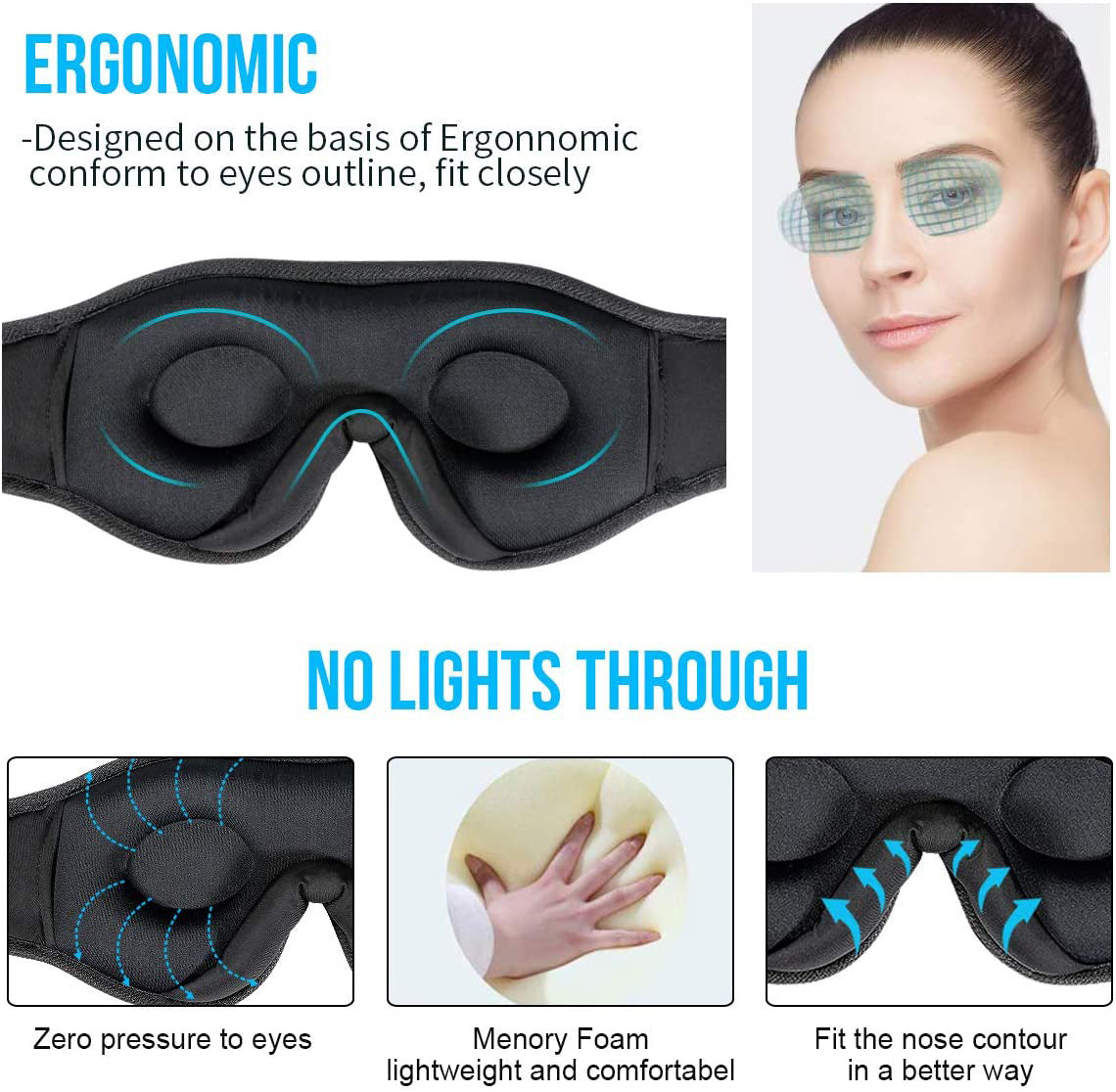 Wireless Sleep Eye Mask with Built-in Speakers