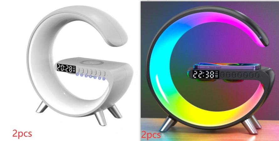 G-Shape LED Desk Lamp with Bluetooth Speaker & Wireless Charging