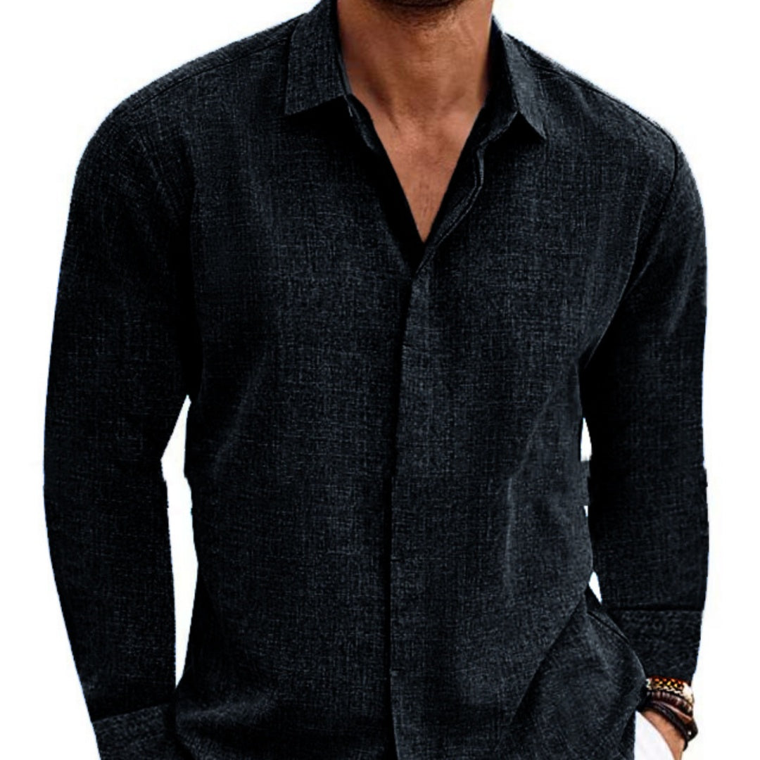 Men's Cotton Linen Long Sleeve Shirt