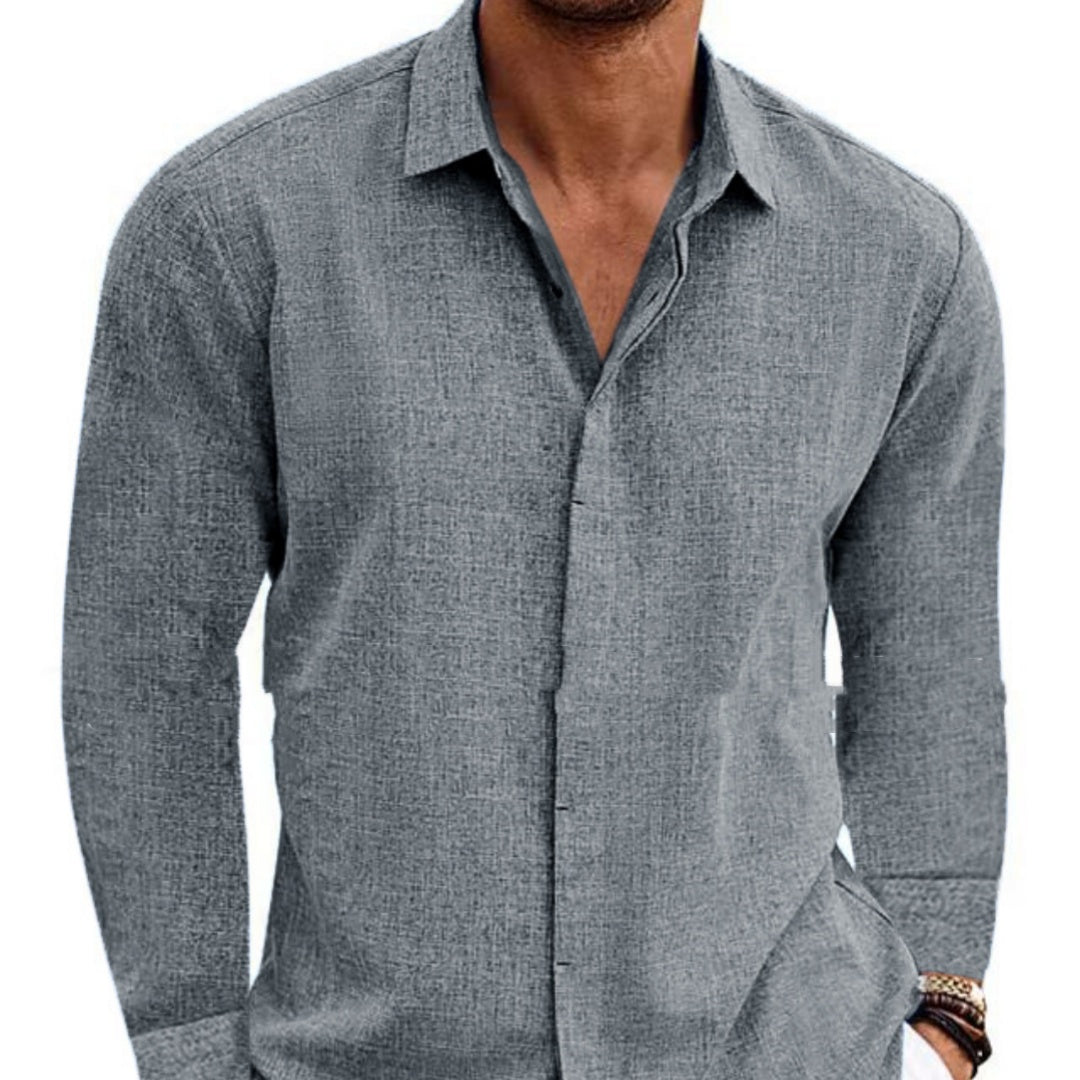 Men's Cotton Linen Long Sleeve Shirt
