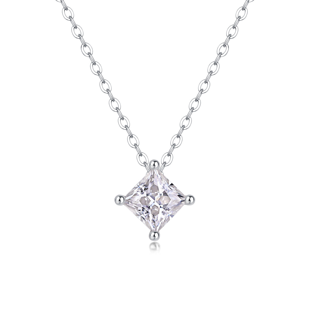 1Keep The Luxury Fashion Diamond Pendant Necklace Set With Mosan Diamond Silver Ornaments Prohibit