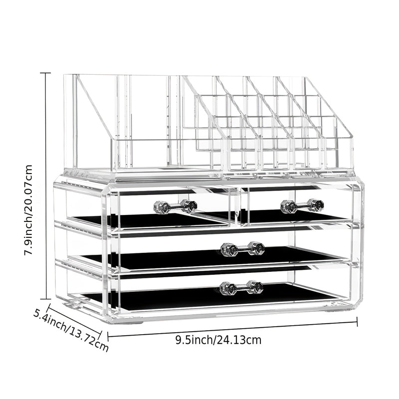 Acrylic Makeup Organizer with 4 Drawers