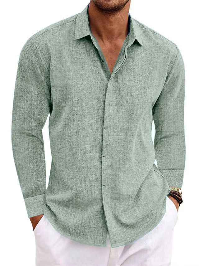 Men's Cotton Linen Long Sleeve Shirt