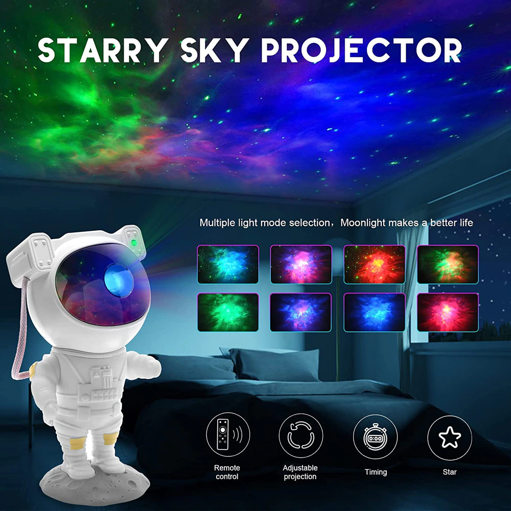 Galaxy Star Projector — Astronaut Night Light